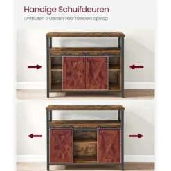 Parya Home Industrieel Sideboard –Keukenkastje met 2 schuifdeuren