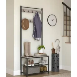 Parya Home 3-in-1 Kapstok met Schoenenrek – Entreekast met bankje
