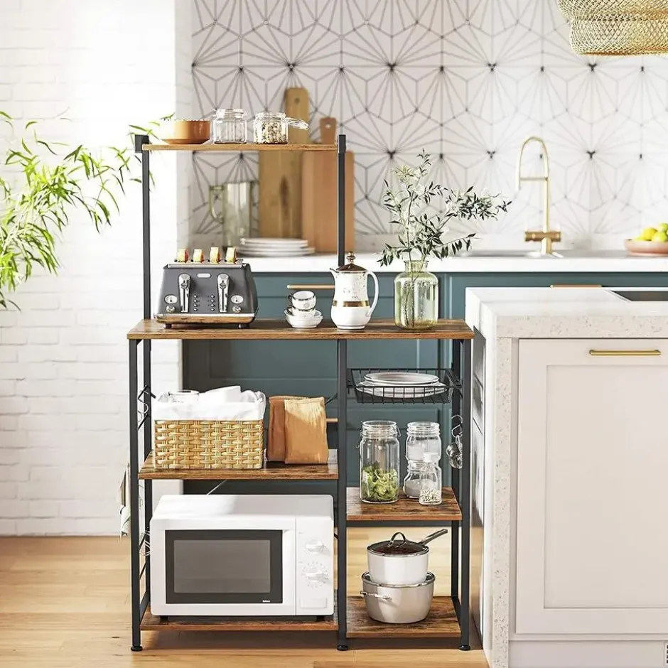 Parya Home - Keukenkast - Keukenrek - Industrieel - Hout - Bruin