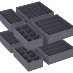 Parya Home Opbergdozen Lade-organizer set van 8 grijs