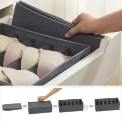 Parya Home Opbergdozen Lade-organizer set van 8 grijs