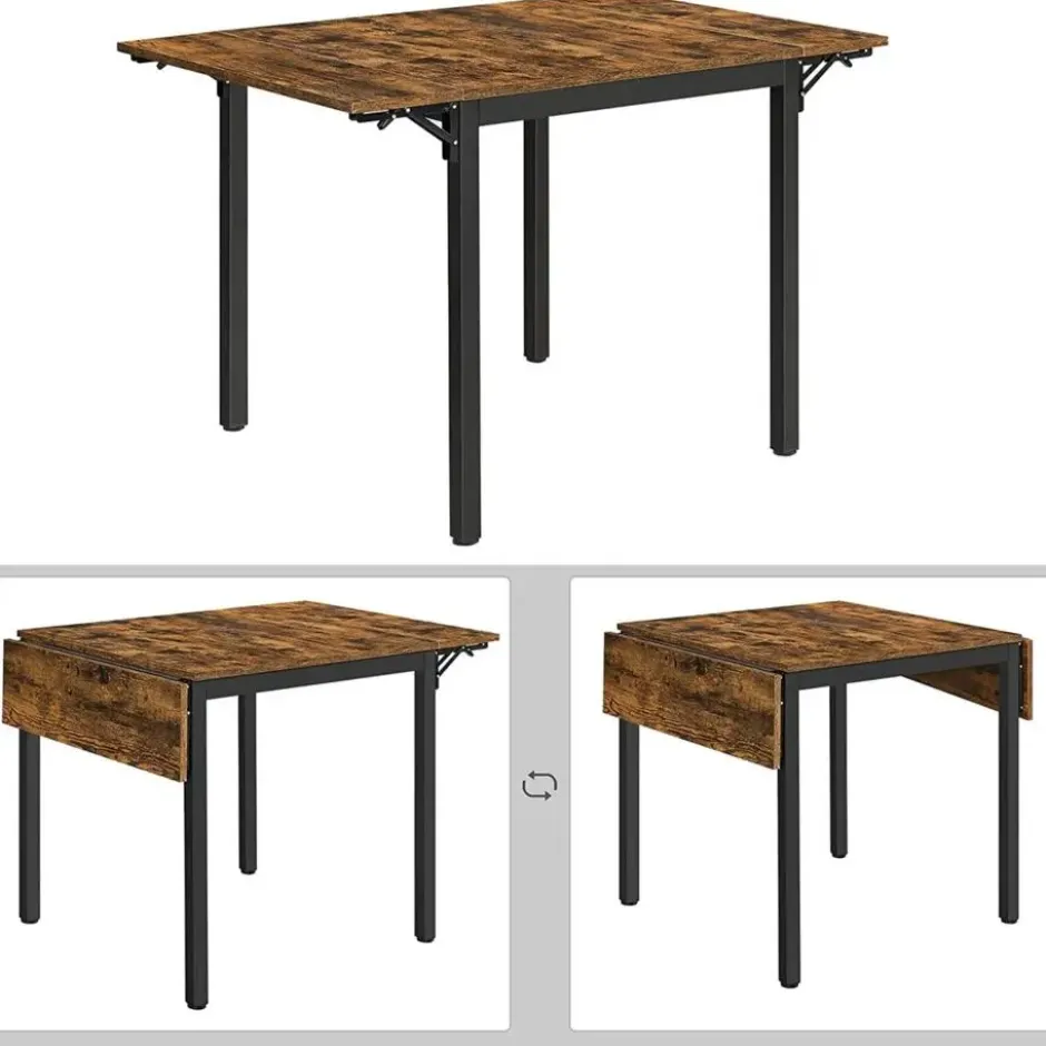 Parya Home Opvouwbare eettafel Vintage Bruin/Zwart