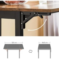 Parya Home Opvouwbare eettafel Vintage Bruin/Zwart