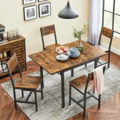 Parya Home Opvouwbare eettafel Vintage Bruin/Zwart