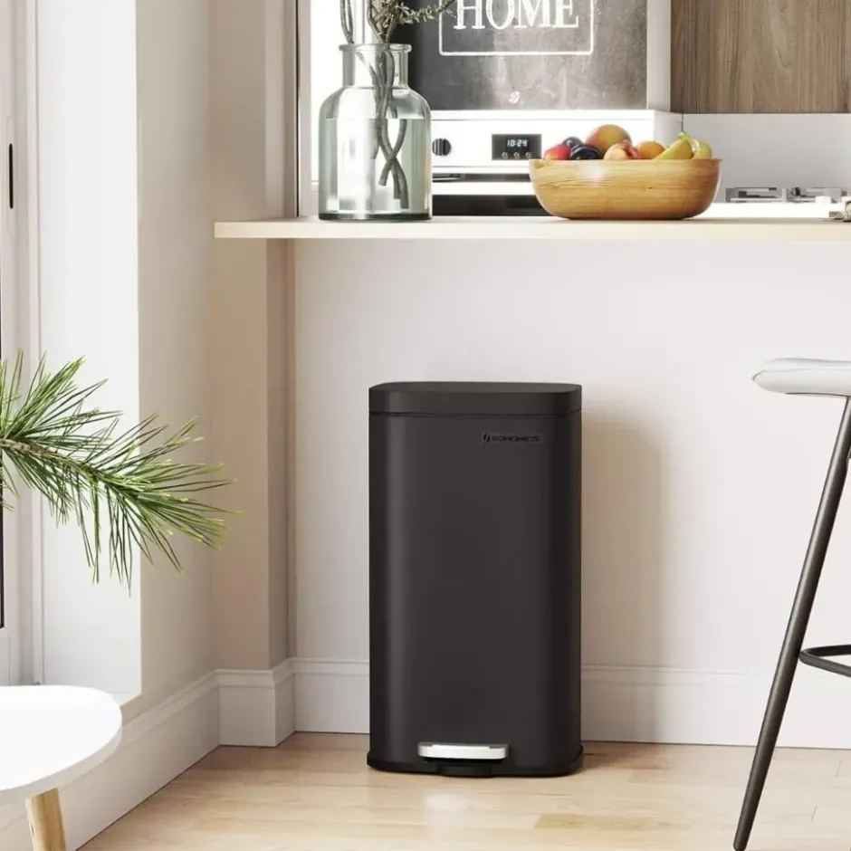 Parya Home Prullenbak voor keuken met pedaal en softclose, zwart
