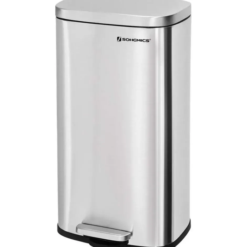 Parya home RVS Pedaalemmer - 30 liter - Rechthoekig