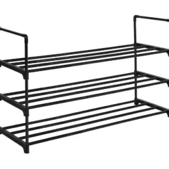 Parya Home schoenenrek met 3-lagen - metalen - zwart