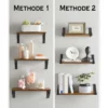 Parya Home Set van 3 Boekenplanken in Vintage Hout Wandplank Industrieel