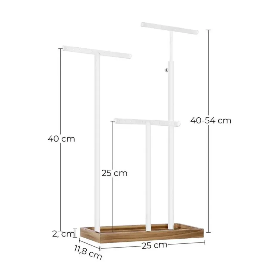 Parya Home - Sierradenrek - Oorbellenstandaard - 2-in-1 - Hout - Wit