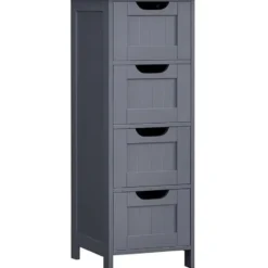 Parya Home - Smalle Ladekast - 4 Lades - Hout - Grijs