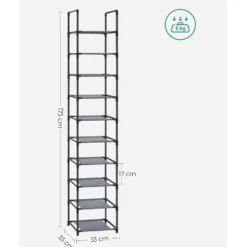 Parya Home Smal Schoenenrek – 10-laags schoenenopberger