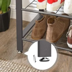 Parya Home - Staand Garderoberek met Kapstok, Schoenenrek en Bank