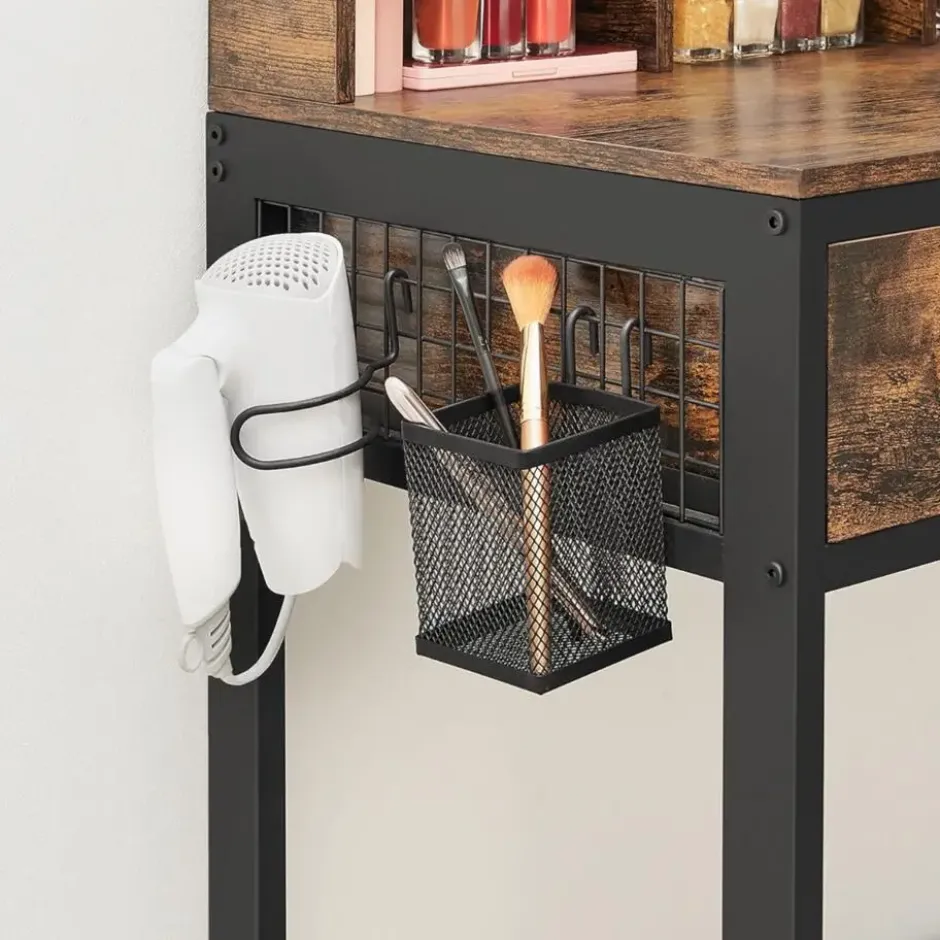 Parya Home Vintage Kaptafel met 3-delige met klapspiegel
