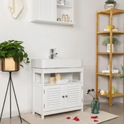 Parya Home - Wastafelonderkast -Badkamerkast - 2 Deuren - Wit