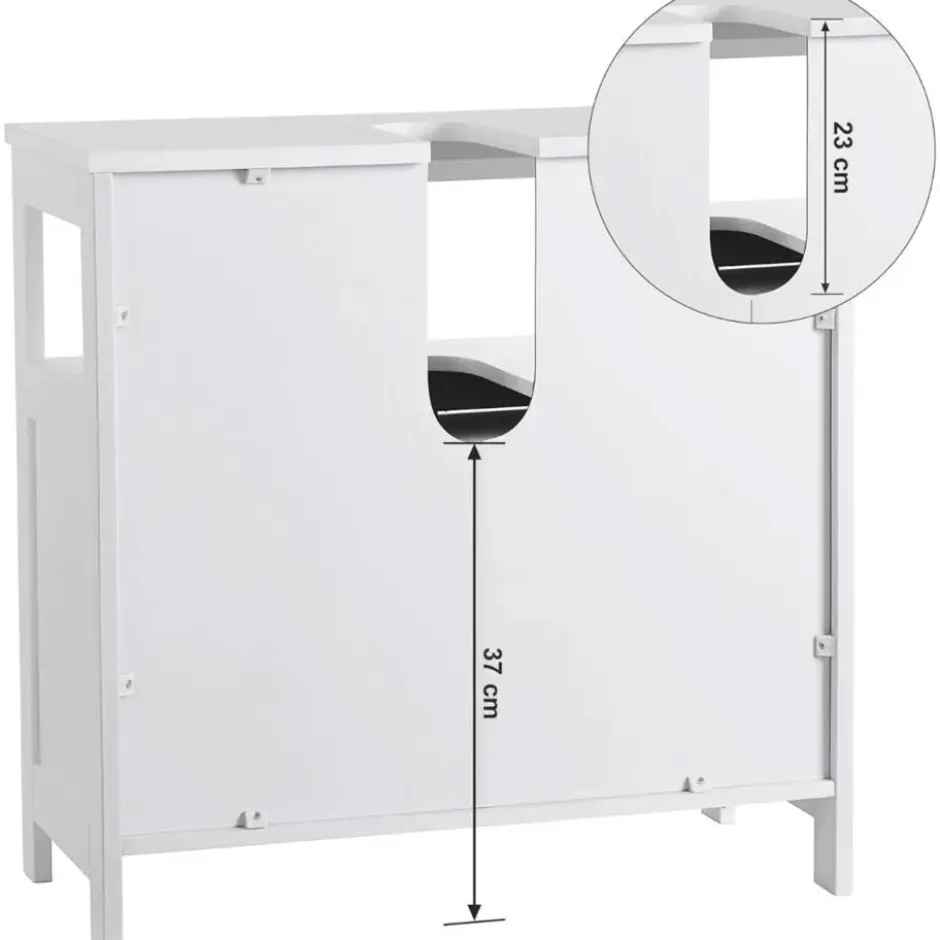 Parya Home - Wastafelonderkast -Badkamerkast - 2 Deuren - Wit