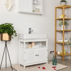 Parya Home - Wastafelonderkast -Badkamerkast - 2 Deuren - Wit