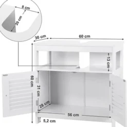 Parya Home Wastafelonderkast, zonder wastafel, veel opslag, wit