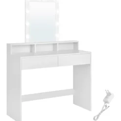 Parya Home - Witte Kaptafel- 2 lades en 3 open vakken - Wit