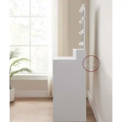 Parya Home - Witte Kaptafel- 2 lades en 3 open vakken - Wit