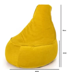 Parya Stoel Zitzak Ribstof - Zitzakfauteuil - Woonkamerzitzak – Geel