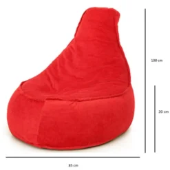 Parya Stoel Zitzak Ribstof Zitzakfauteuil Woonkamerzitzak Poef Rood