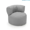 Parya - Zitzak Stoel Junior - Grijs - 70 x 50 cm - Kinderstoel met Vulling