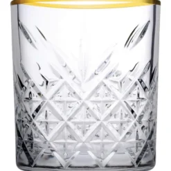 Pasabahce Tumbler met gouden rand Timeless 35.5 cl - Transparant Goud 4 stuk(s)