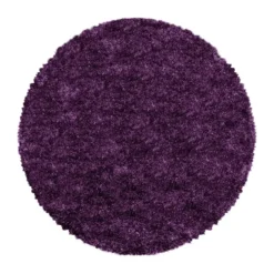 Pearl Soft Rond Hoogpolig Vloerkleed Paars / Lila - 200 CM Ø