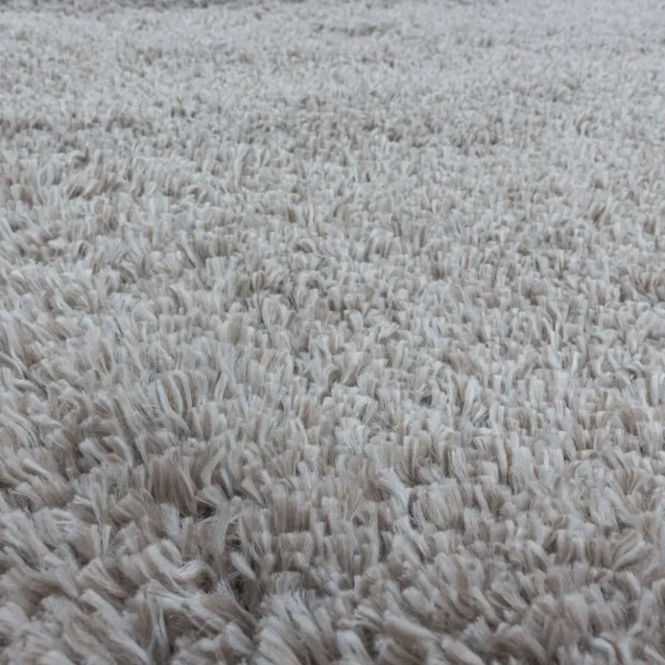 Pearl Soft Rond Hoogpolig Vloerkleed Beige - 160 CM Ø