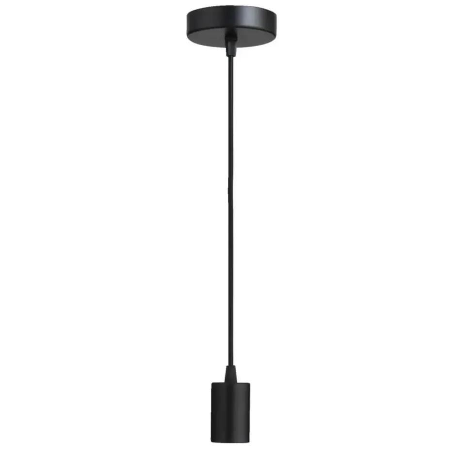 Pendel hanglamp - zwart - E27 - 200 cm