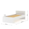 1-persoons bed Maja 90x200 cm - Wit mat