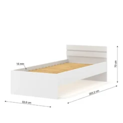 1-persoons bed Maja 90x200 cm - Wit mat
