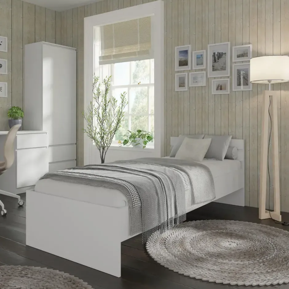 1-persoons bed Maja 90x200 cm - Wit mat