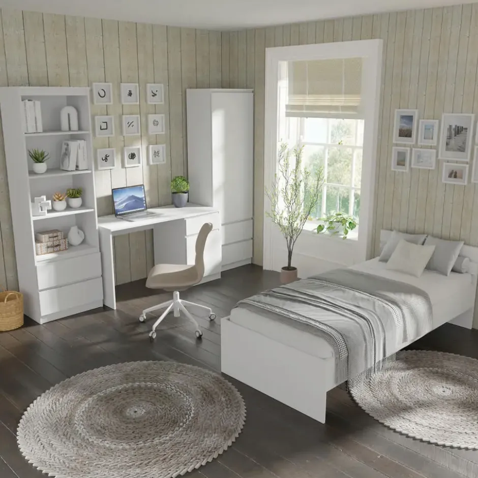 1-persoons bed Maja 90x200 cm - Wit mat
