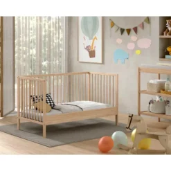 Peuterbed Dino 70x140cm - verstelbaar - dennenhout