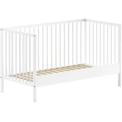 Peuterbed Dino 70x140cm - verstelbaar - wit dennenhout