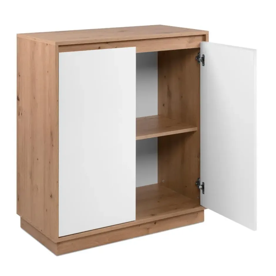 PHOENIX Kleine buffetkast 2 deuren - Ambachtelijk eiken - 40x79x88 cm