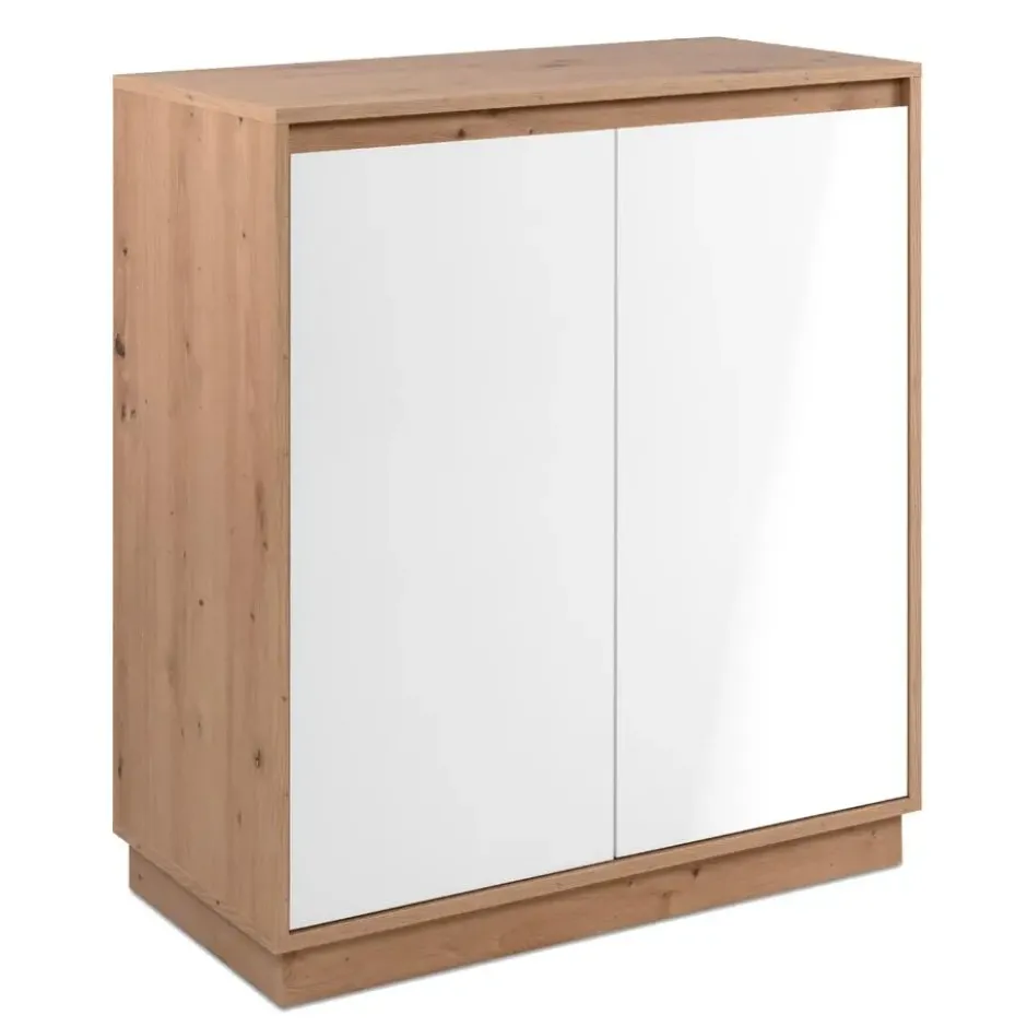 PHOENIX Kleine buffetkast 2 deuren - Ambachtelijk eiken - 40x79x88 cm