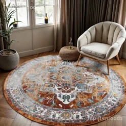 Picasso Castana Vintage Rond Vloerkleed Terra / Multi - 240 CM Ø