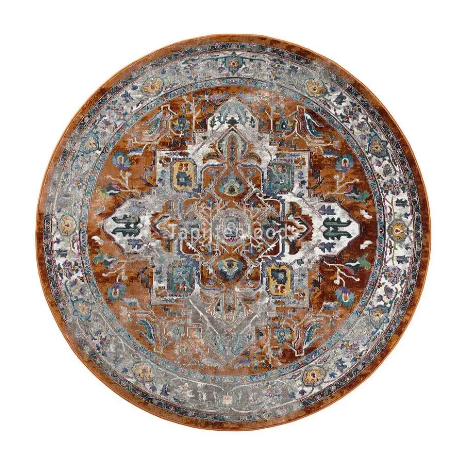 Picasso Castana Vintage Rond Vloerkleed Terra / Multi - 200 CM Ø