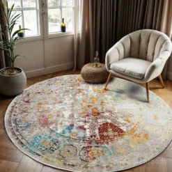 Picasso Feraghan Vintage Rond Vloerkleed Multi / Beige - 200 CM Ø