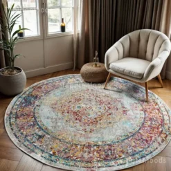 Picasso Keshan Vintage Rond Vloerkleed Multi / Beige - 200 CM Ø