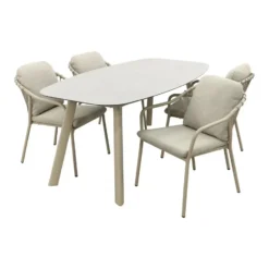 Pisa/Taste Manolo Deens ovale 4-persoons tuinset 180x95 cm. - Latte