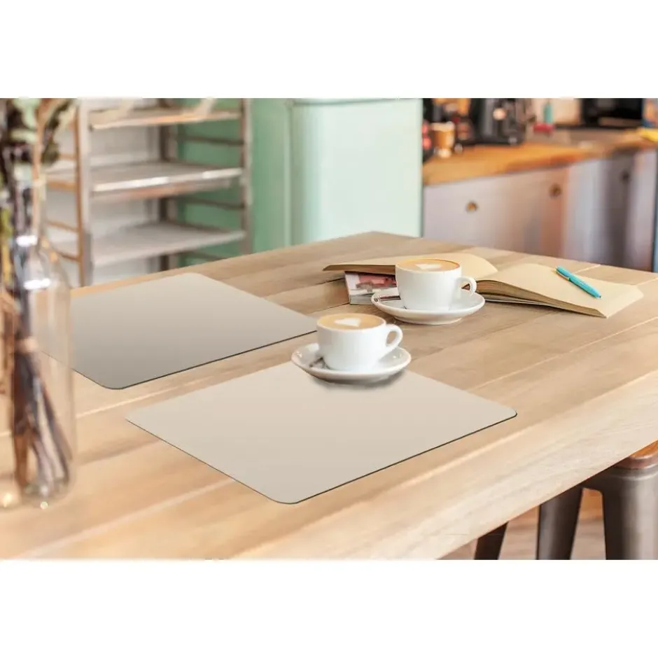 Placemat 6 stuks 45x30 cm Beige - Effen kleur