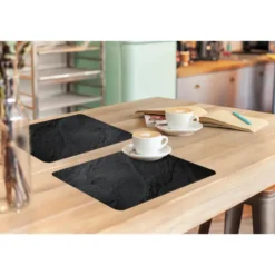 Placemat 6 stuks 45x30 cm Beton - Zwart - Industrieel