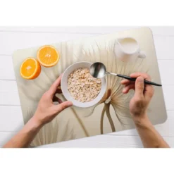 Placemat 6 stuks 45x30 cm Bloemen - Beige - Natuur
