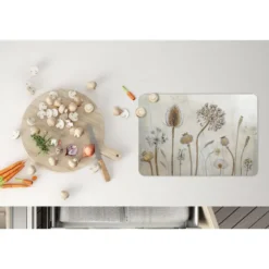 Placemat 6 stuks 45x30 cm Bloemen - Waterverf - Stilleven - Bruin - Vintage