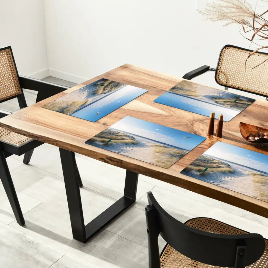 Placemat 6 stuks 45x30 cm Duin - Meeuw - Strand - Zee - Zon