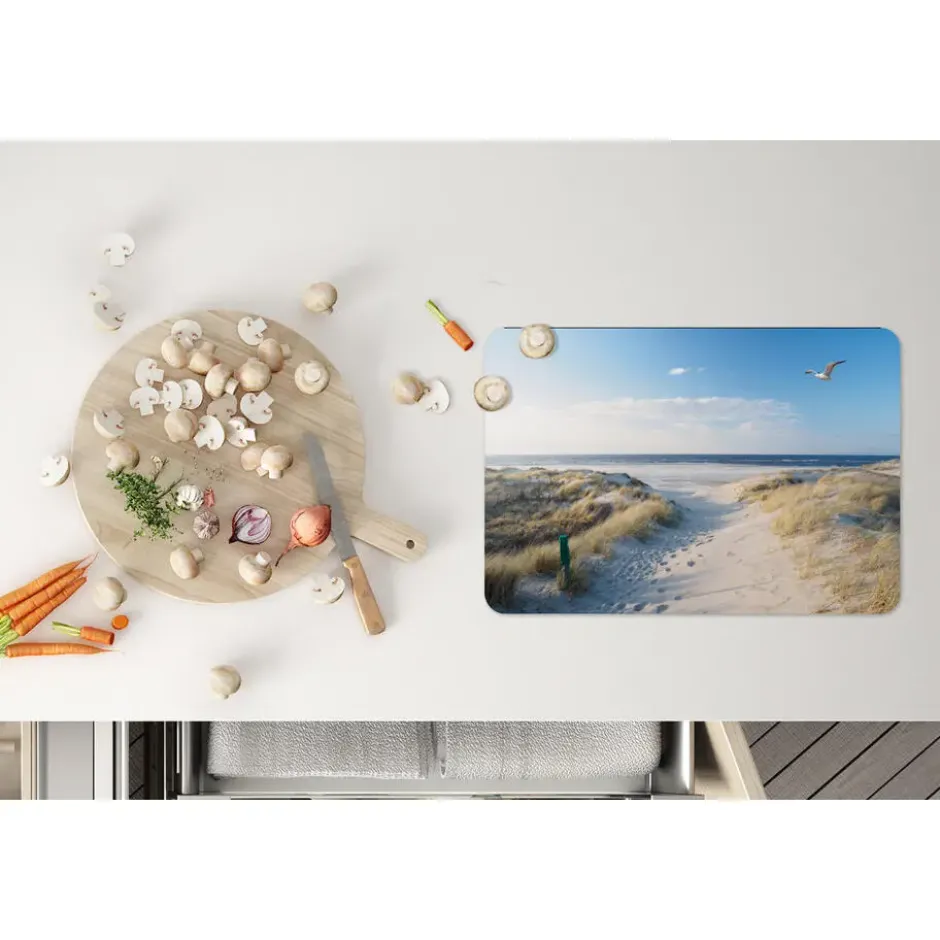 Placemat 6 stuks 45x30 cm Duin - Meeuw - Strand - Zee - Zon