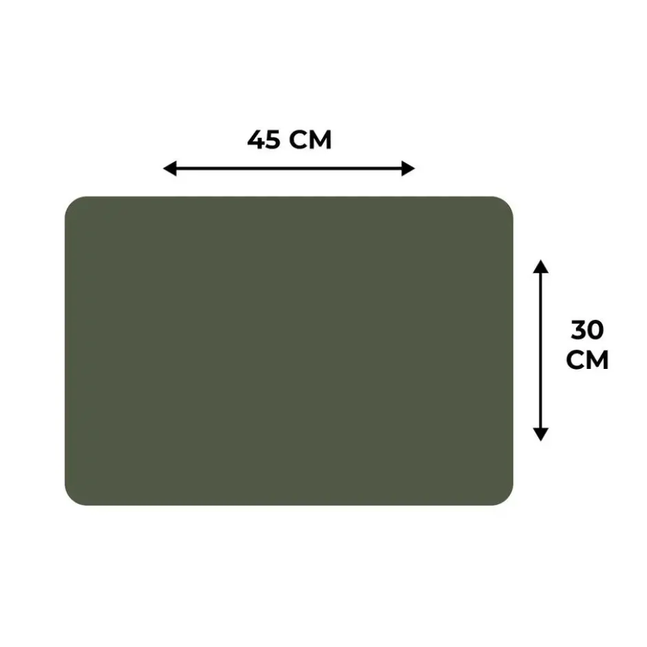 Placemat 6 stuks 45x30 cm Groen - Effen kleur - Olijfgroen
